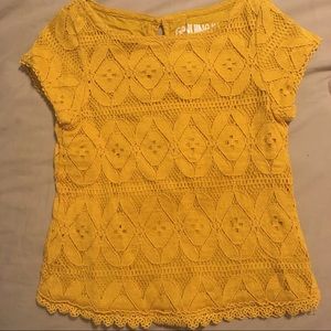 Mustard Lace Top, size 2T, EUC
